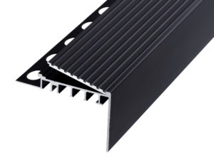 Stair Nosing for Tiled, Marble, Stone Flooring - Black Anodised Finish