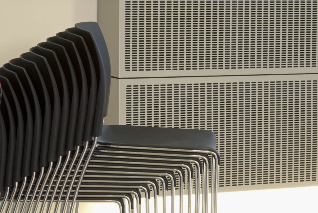Perforated aluminium in anodised finish